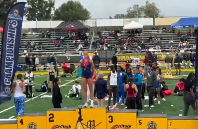 High school female track star poses on first-place podium after finishing second to trans athlete: ‘Real champ!’