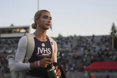 California track and field championship sees arrest and aerial banner amid transgender controversy